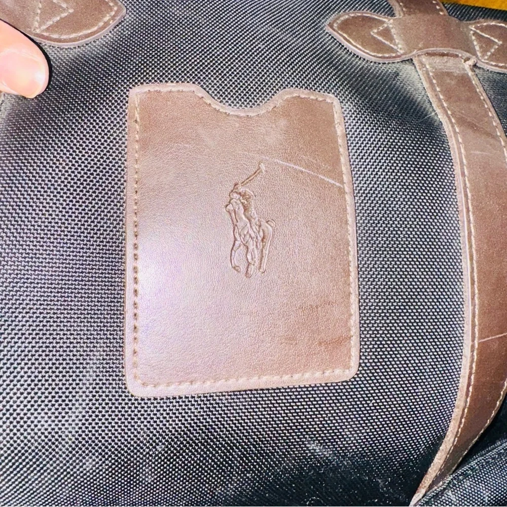 Ralph Lauren Black Duffel Bag with Leather Handles